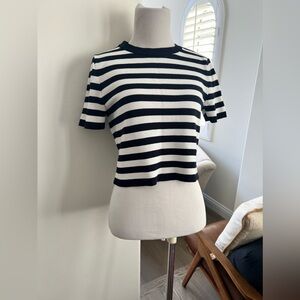 Zara Striped Rib T Shirt Size S